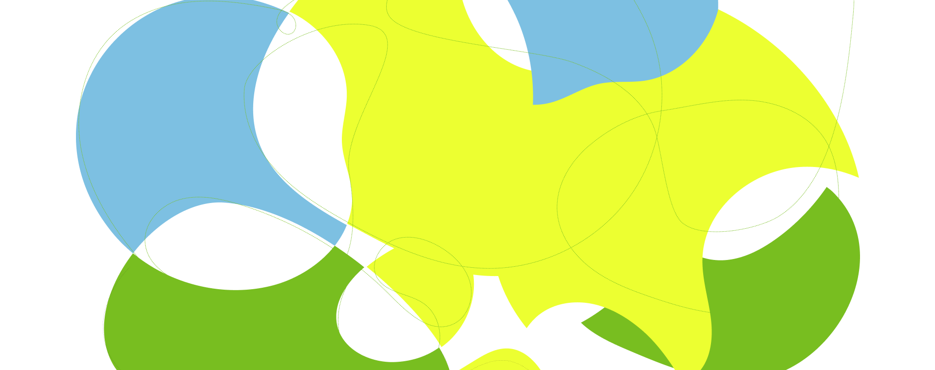 green, blue and yellow shapes background